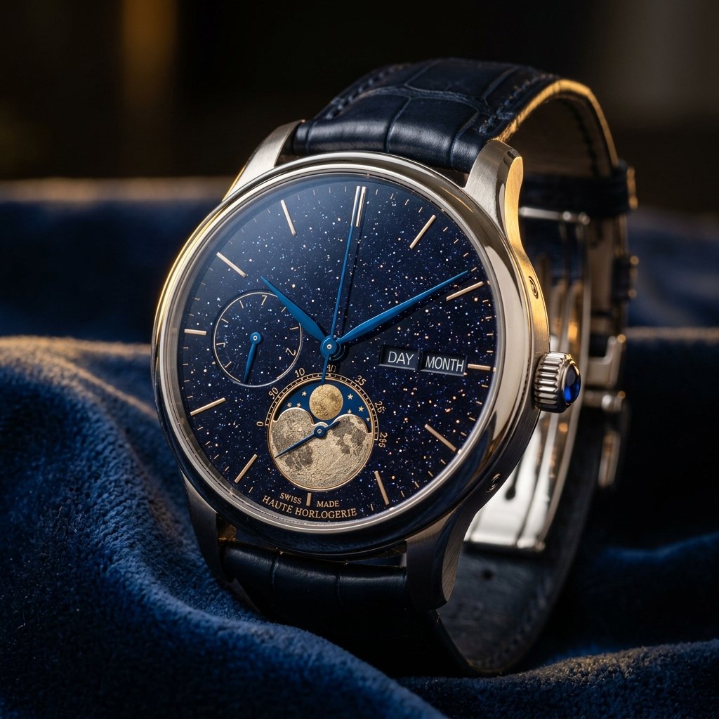 Kronos Céleste Moonphase Aventurine